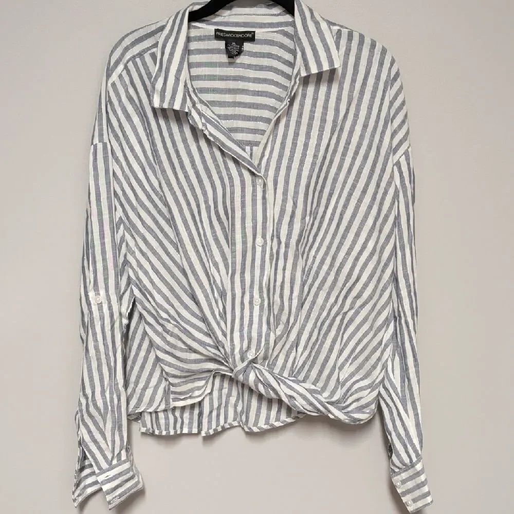 Preswick & Moore Blue and White Striped Shirt
